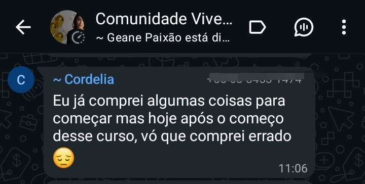 Depoimento de aluna