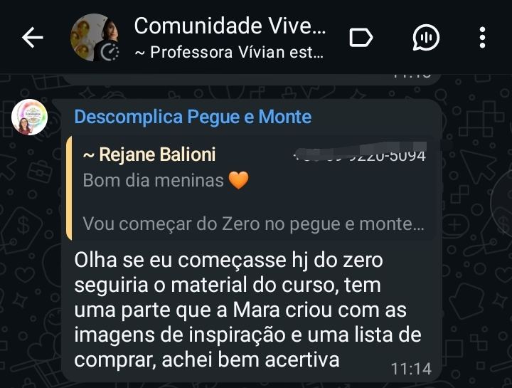 Depoimento de aluna